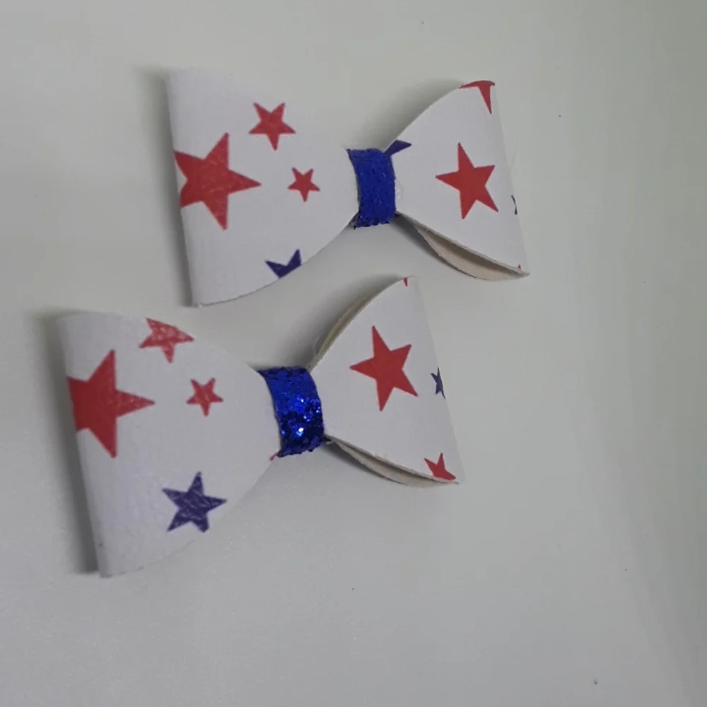 3in faux leather bows